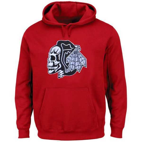 Chicago Blackhawks Black Skull Head Red  Pullover Hoodie WEM,We sell and wholesale Chicago Blackhawks Black Skull Head Red  Pullover Hoodie WEM on line form chian!